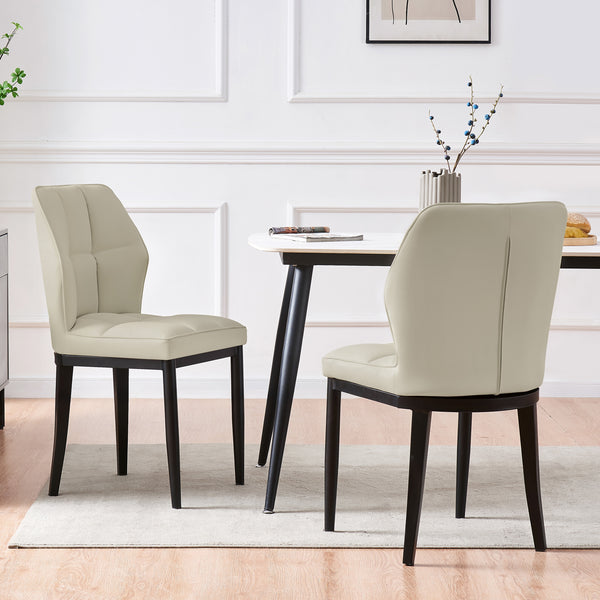 Bock Lager dining chair, Ivory Aledo Leather