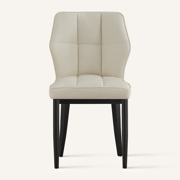 Bock Lager dining chair, Ivory Aledo Leather