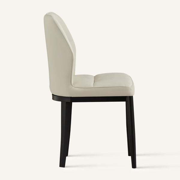 Bock Lager dining chair, Ivory Aledo Leather