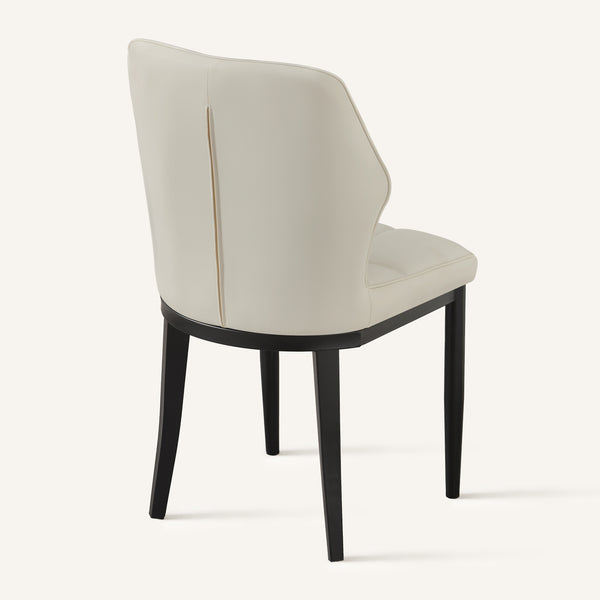 Bock Lager dining chair, Ivory Aledo Leather