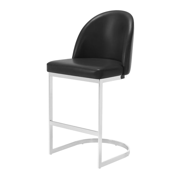 Bonarda bar stool, Black Rebo Leather
