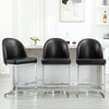 Bonarda bar stool, Black Rebo Leather