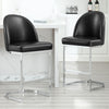 Bonarda bar stool, Black Rebo Leather
