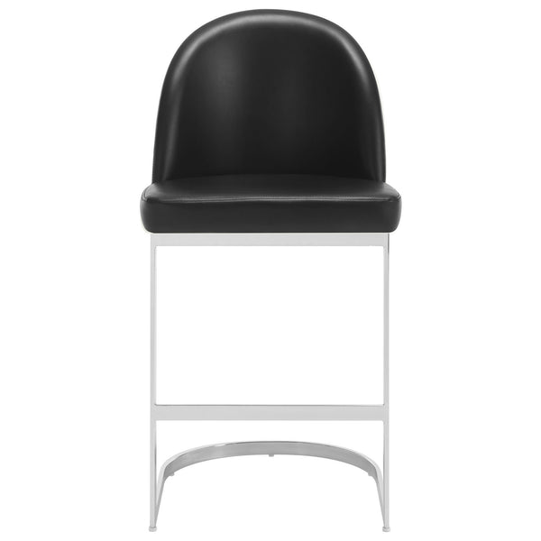 Bonarda bar stool, Black Rebo Leather