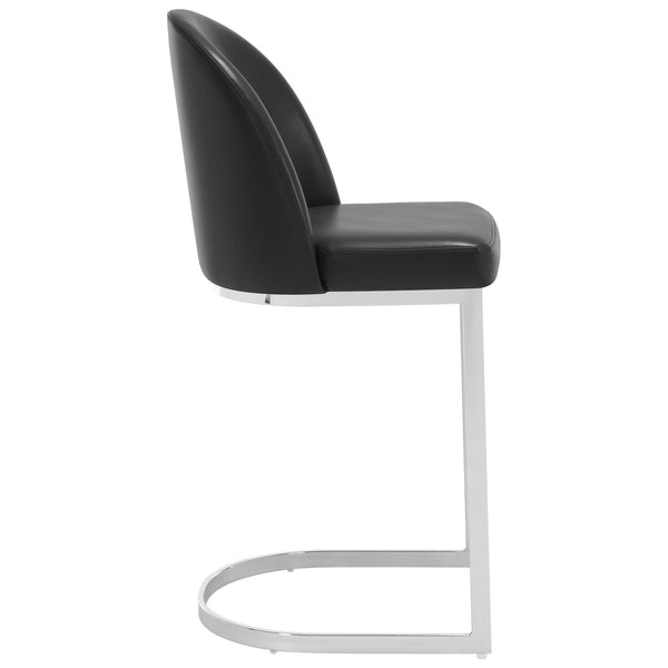 Bonarda bar stool, Black Rebo Leather