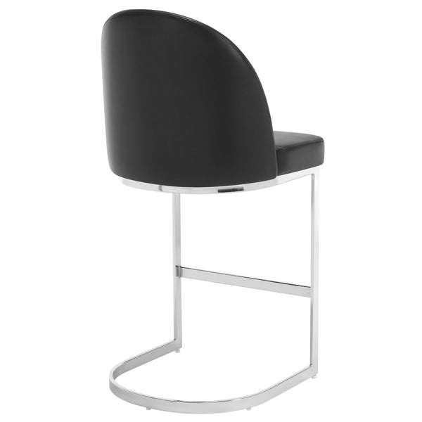 Bonarda bar stool, Black Rebo Leather
