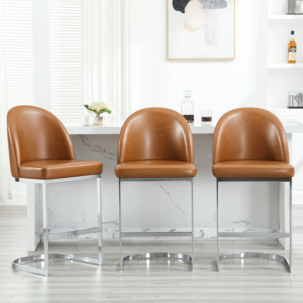 Bonarda bar stool, Brown Mara Leather