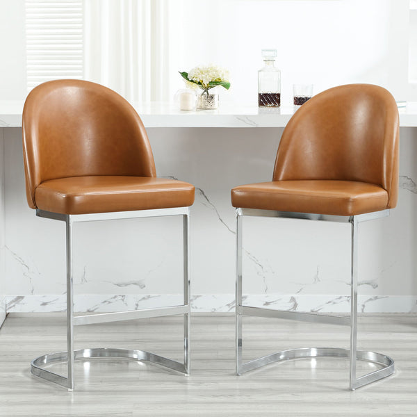 Bonarda bar stool, Brown Mara Leather