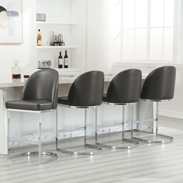 Bonarda bar stool, Gray Rebo Leather