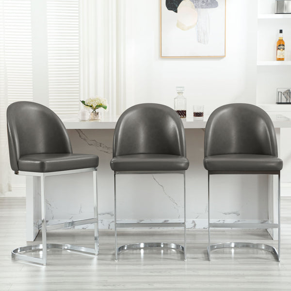 Bonarda bar stool, Gray Rebo Leather