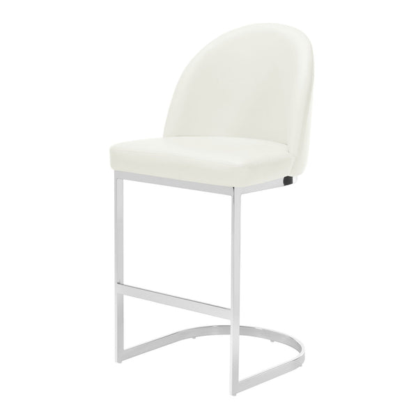 Bonarda bar stool, White Rebo Leather
