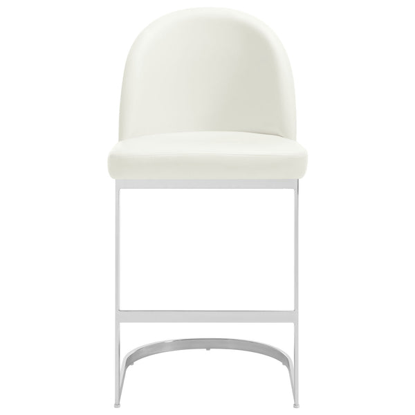 Bonarda bar stool, White Rebo Leather