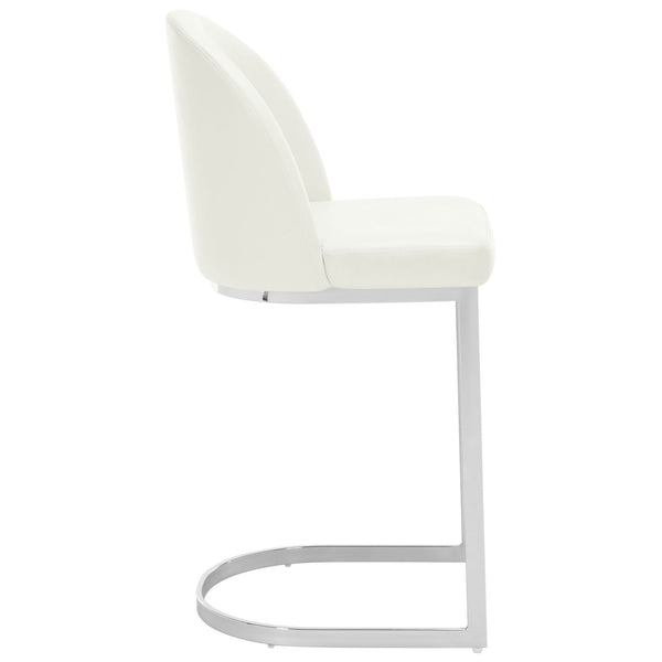 Bonarda bar stool, White Rebo Leather