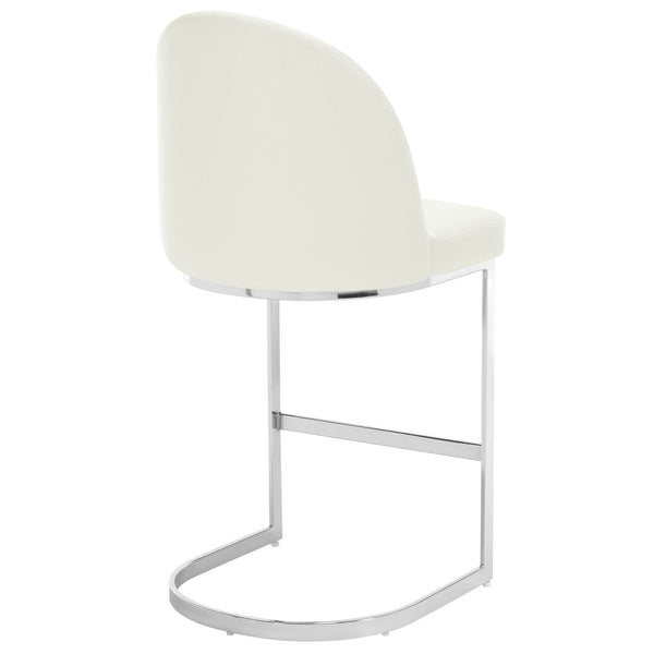 Bonarda bar stool, White Rebo Leather