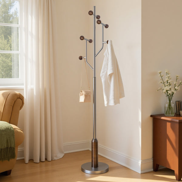 Cactus II Coat Rack in Gray Brushed Finish