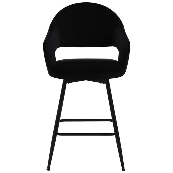 Caladoc Swivel Counter Stool in Black Naia Velvet