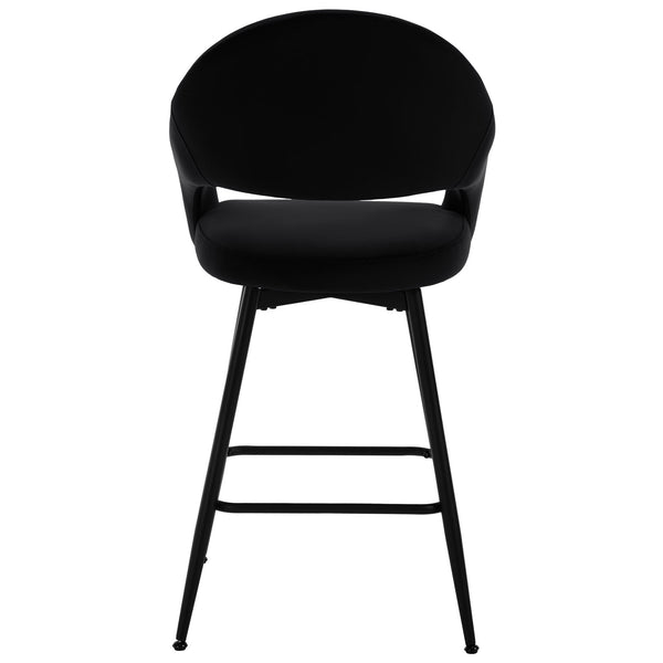Caladoc Swivel Counter Stool in Black Naia Velvet