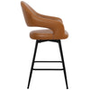 Caladoc Swivel Counter Stool in Brown Rebo Leather