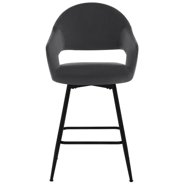 Caladoc Swivel Counter Stool in Gray Naia Velvet
