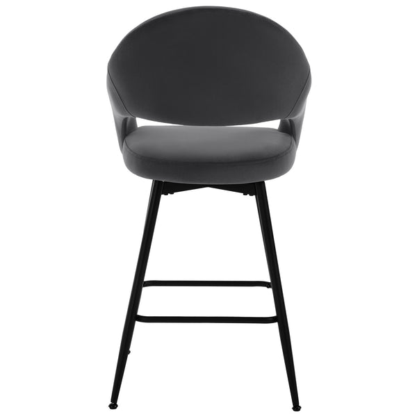 Caladoc Swivel Counter Stool in Gray Naia Velvet