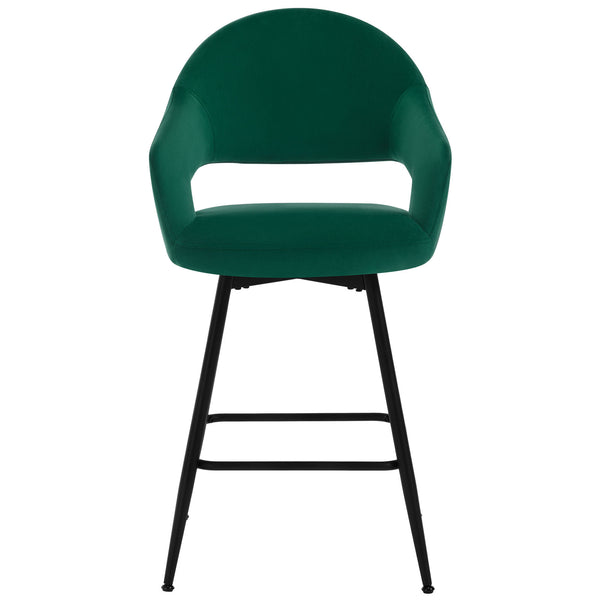 Caladoc Swivel Counter Stool in Green Naia Velvet