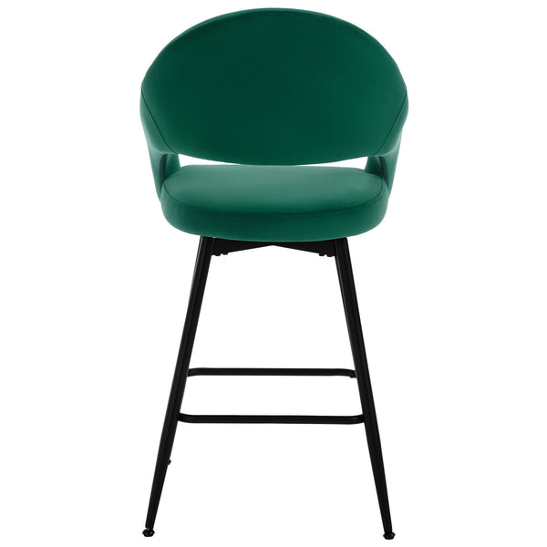 Caladoc Swivel Counter Stool in Green Naia Velvet