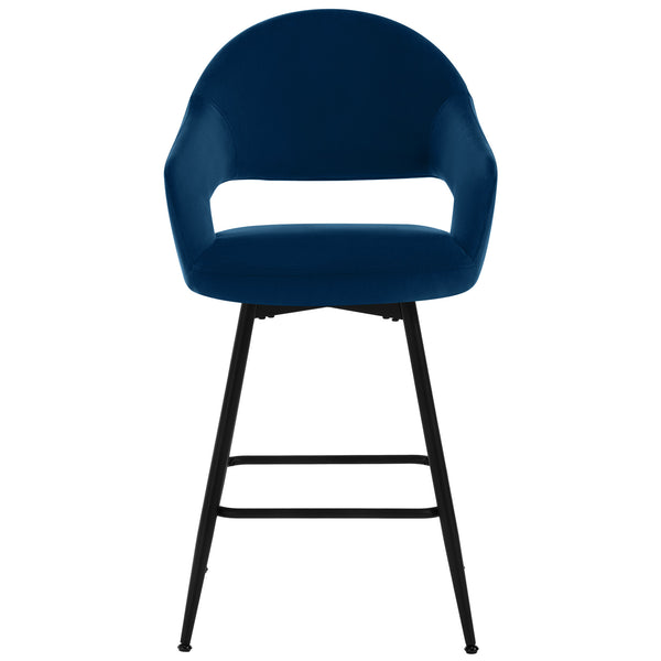 Caladoc Swivel Counter Stool in Ink Naia Velvet