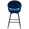 Caladoc Swivel Counter Stool in Ink Naia Velvet