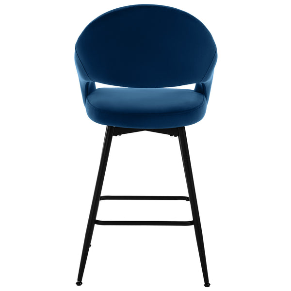 Caladoc Swivel Counter Stool in Ink Naia Velvet