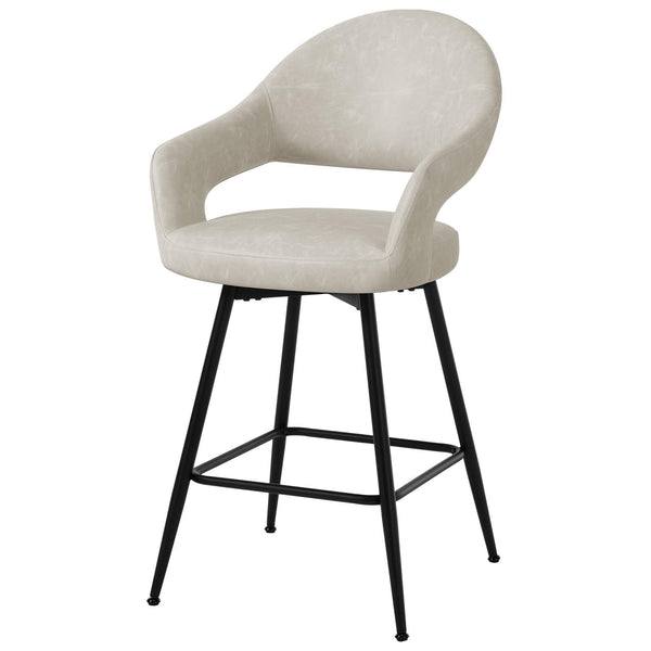 Caladoc Swivel Counter Stool in Moonlight Sarma Leather