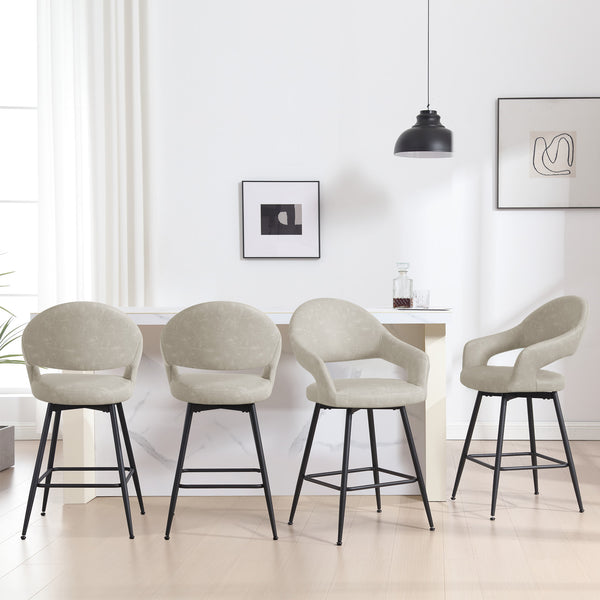 Caladoc Swivel Counter Stool in Moonlight Sarma Leather