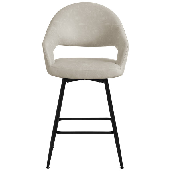 Caladoc Swivel Counter Stool in Moonlight Sarma Leather