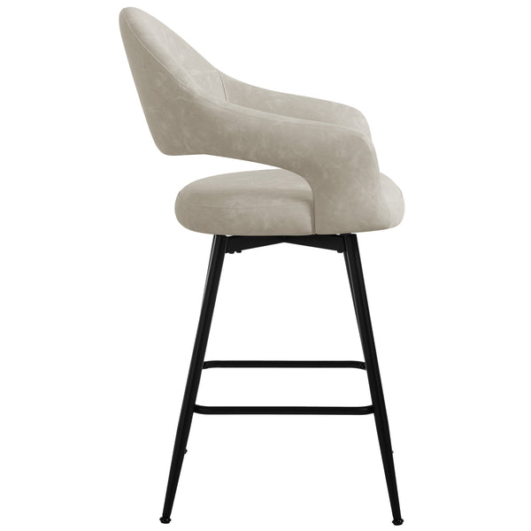 Caladoc Swivel Counter Stool in Moonlight Sarma Leather