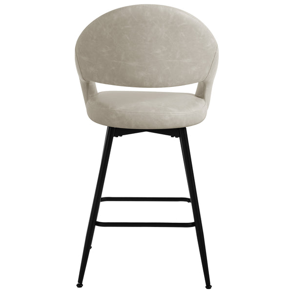 Caladoc Swivel Counter Stool in Moonlight Sarma Leather