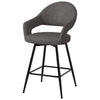 Caladoc Swivel Counter Stool in Smoke Dely Leather
