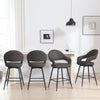 Caladoc Swivel Counter Stool in Smoke Dely Leather
