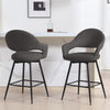 Caladoc Swivel Counter Stool in Smoke Dely Leather