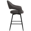 Caladoc Swivel Counter Stool in Smoke Dely Leather