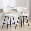 Caladoc Swivel Counter Stool in White Naia Velvet