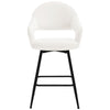 Caladoc Swivel Counter Stool in White Naia Velvet