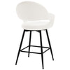Caladoc Swivel Counter Stool in White Naia Velvet
