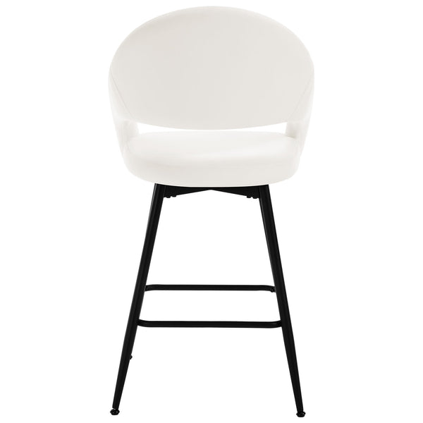 Caladoc Swivel Counter Stool in White Naia Velvet