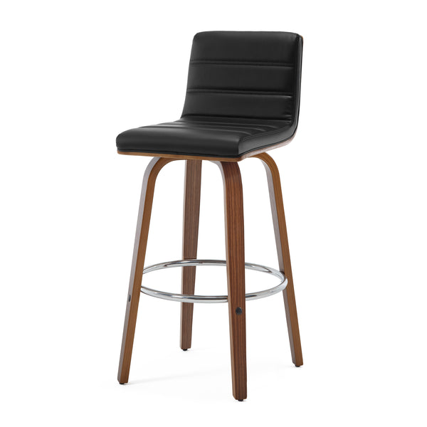 Calitor Bar Stool in Black Hron Leather, Bar Height