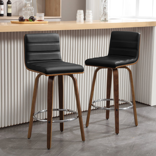 Calitor Bar Stool in Black Hron Leather, Bar Height