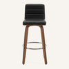 Calitor Bar Stool in Black Hron Leather, Bar Height