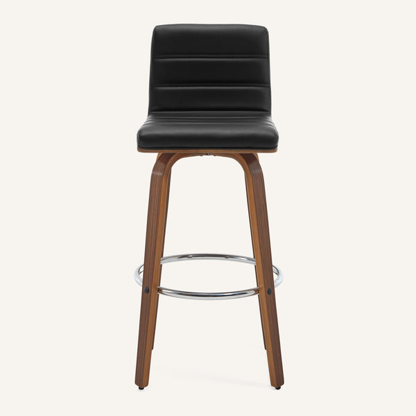 Calitor Bar Stool in Black Hron Leather, Bar Height