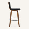 Calitor Bar Stool in Black Hron Leather, Bar Height