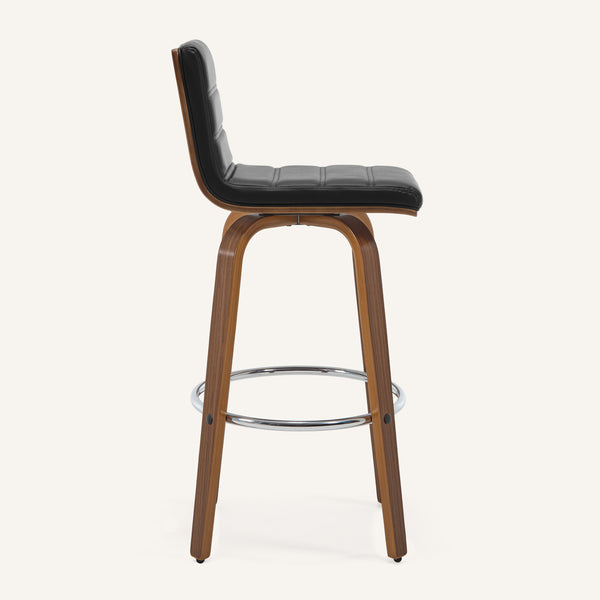 Calitor Bar Stool in Black Hron Leather, Bar Height