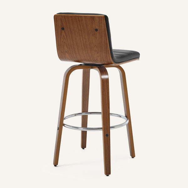 Calitor Bar Stool in Black Hron Leather, Bar Height