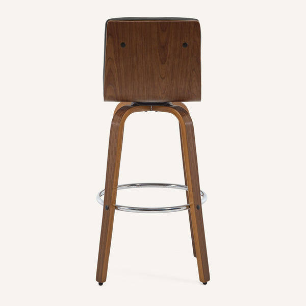 Calitor Bar Stool in Black Hron Leather, Bar Height